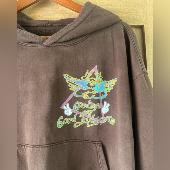 Boys Lie Goodbye and Good Riddance Brown Cropped Hoodie One Size​​ - Picture 3 of 8